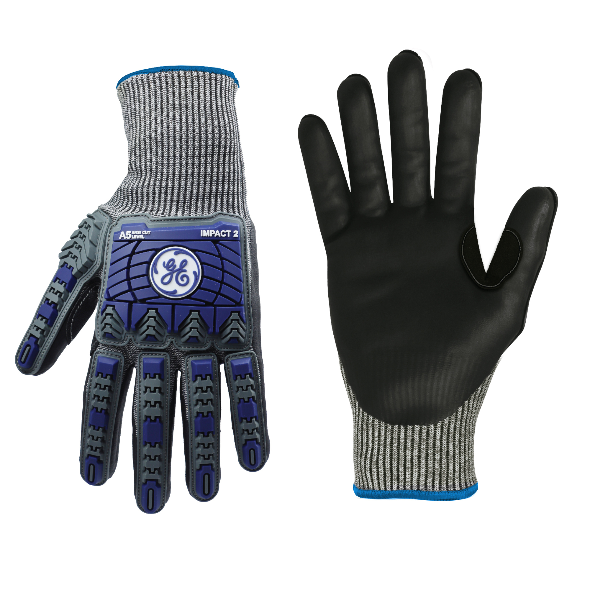 General Electric Impact Gloves, Foam Nitrile, 13GA, 1 Pair, M
